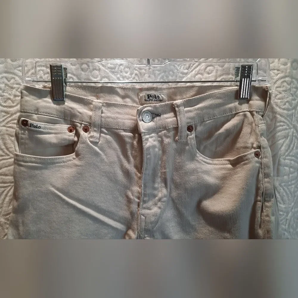 Polo Ralph Lauren Jeans 16 Cream Denim Sullivan Slim Preppy Classic Casual